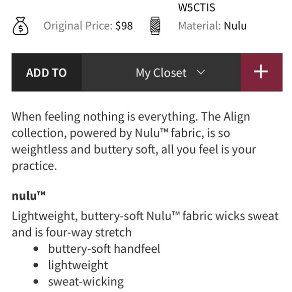 Lululemon High Rise Sonic Pink Aligns - Picture 6 of 8